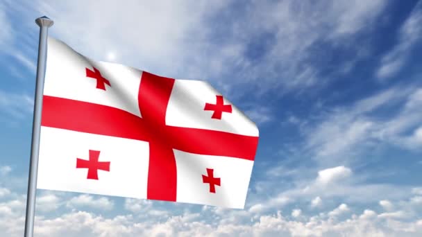 Bayrak Animasyon Gürcistan — Stok video