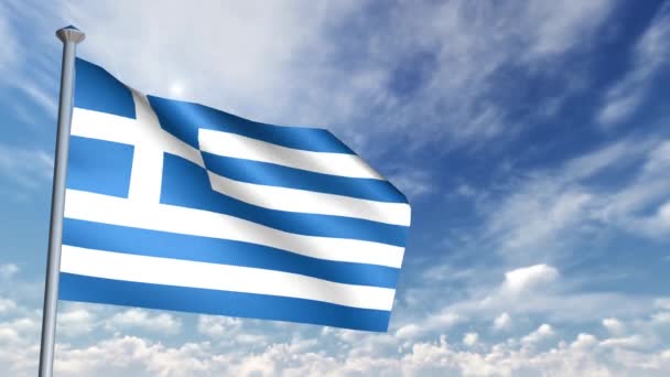 Animación Bandera Grecia — Vídeos de Stock
