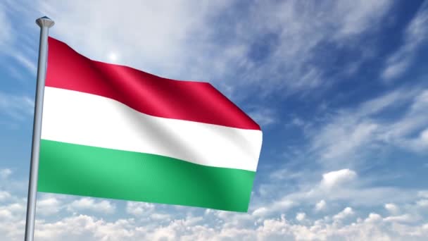 Bayrak Animasyon Macaristan — Stok video