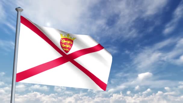 Animatie Van Vlag Van Jersey — Stockvideo