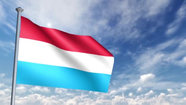 Animación Bandera Luxemburgo — Vídeo de stock