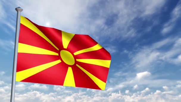Makedonya Nın Bayrak Animasyon — Stok video