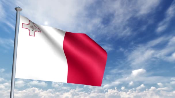 Flag Animation Malta — Stock Video