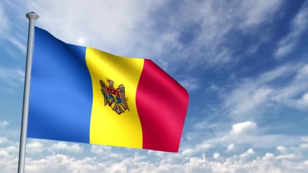 Animation Σημαία Της Μολδαβίας — Αρχείο Βίντεο
