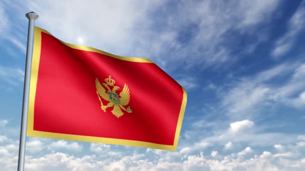Flagga Animering Montenegro — Stockvideo