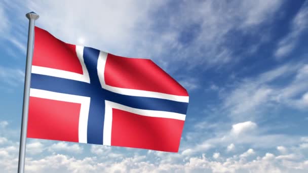 Animazione Bandiera Della Norvegia — Video Stock