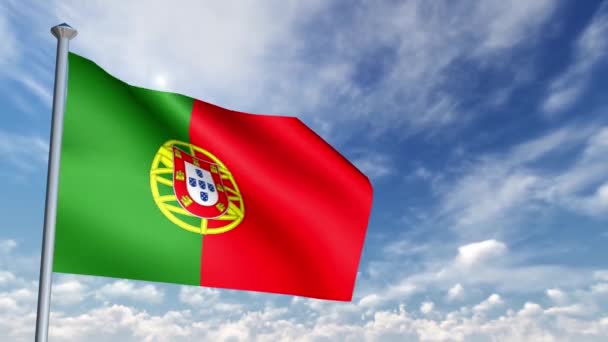 Animation Σημαία Της Πορτογαλίας — Αρχείο Βίντεο
