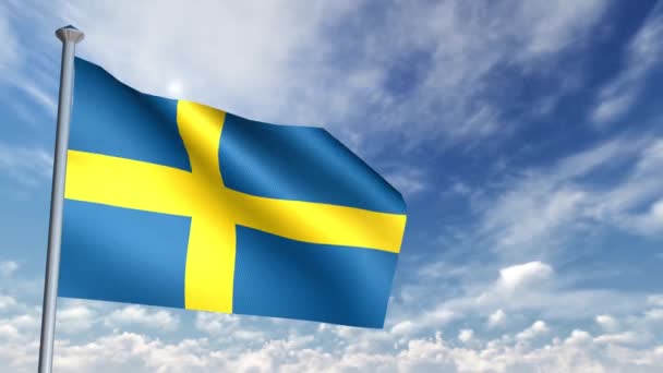 Animation Σημαία Της Σουηδίας — Αρχείο Βίντεο