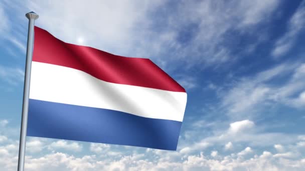 Animação Bandeira Holanda — Vídeo de Stock