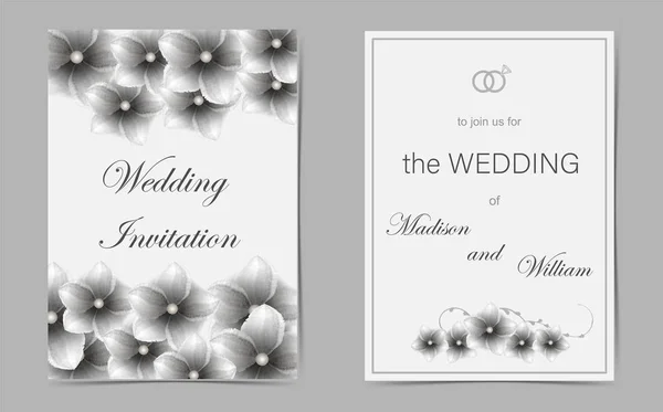 Wedding Invitation Watercolor Floral Composition Vector — Stock Vector