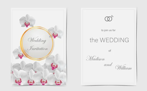 Wedding Invitation White Lilies Vector — Stock Vector
