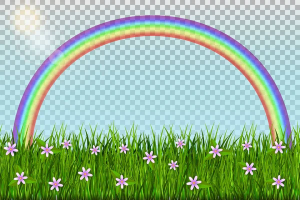 夏季背景下的彩虹 — 图库矢量图片