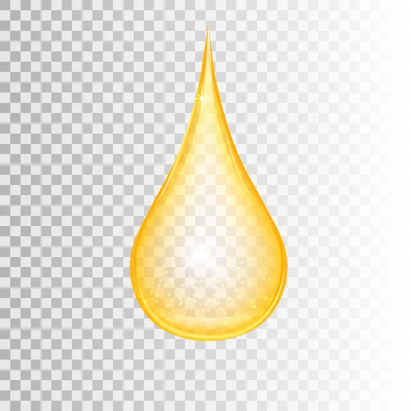 Una Gota Aceite Aislada Sobre Fondo Transparente Vector — Vector de stock