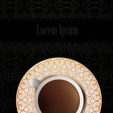 antika arka plan üzerinde kahve. Vektör