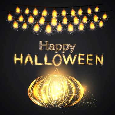 Mutlu Cadılar Bayramı. Vektör illüstrasyonu. 