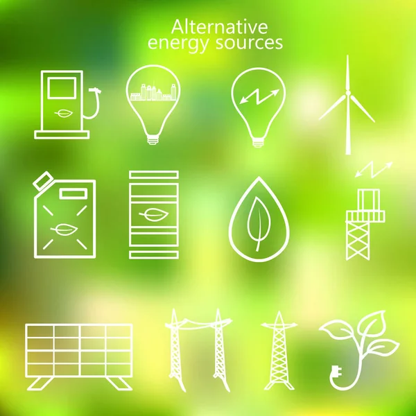 Renewable Energy Alternative Energy Sources Icon Ecological Concept Vecto — Stock Vector