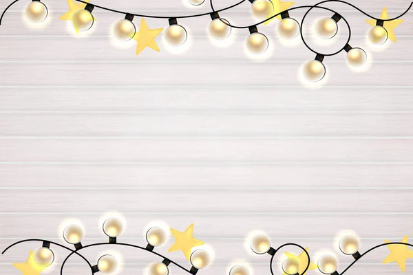 Fond Lumineux Noël Festif Avec Des Branches Vecteur Plat Laïc — Image vectorielle
