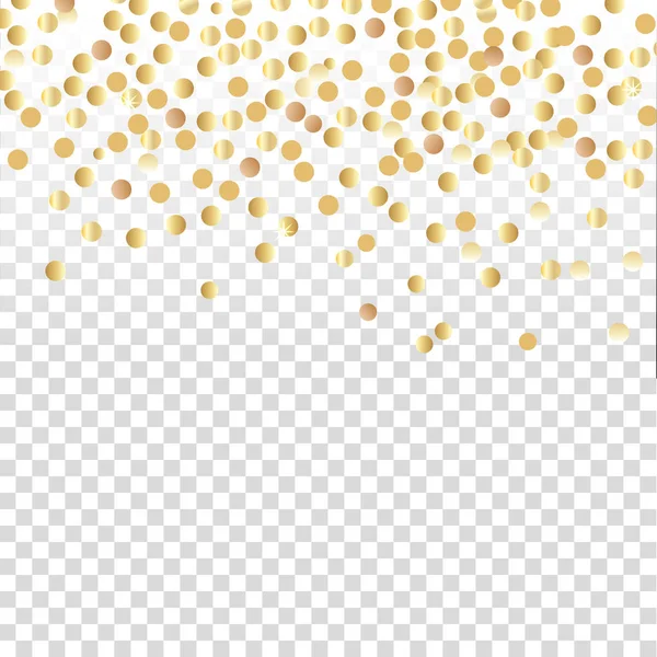 Zlaté Konfety Izolované Průhledném Pozadí Vektorové Ilustrace Stock Ilustrace