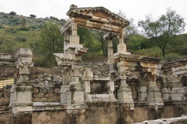 Antik Yunan şehir Ephesus Batı Türkiye'de kalıntıları
