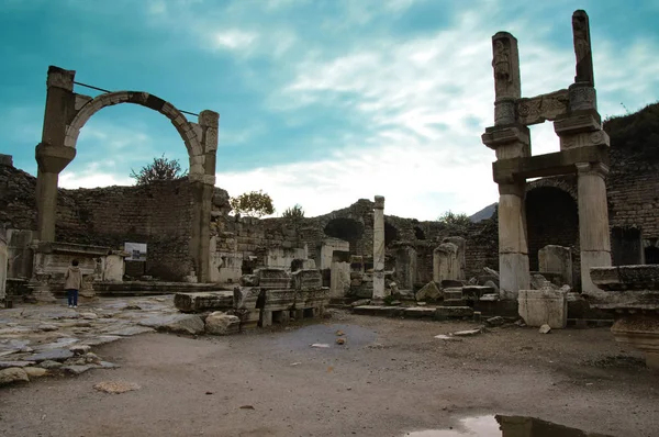 Las Ruinas Antigua Ciudad Griega Éfeso Oeste Turquía — Foto de Stock