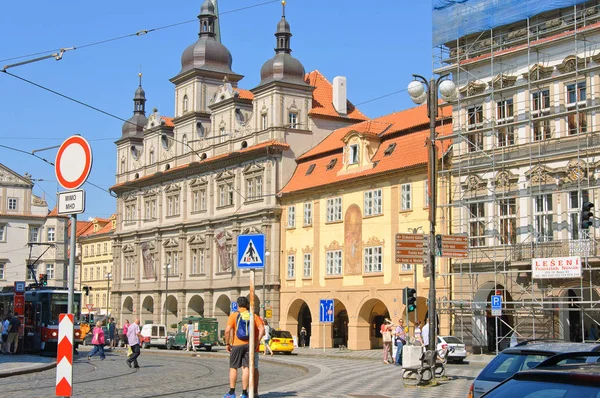 Praga Checa Julho 2015 Praça Cidade Menor Lugar Central Praga — Fotografia de Stock