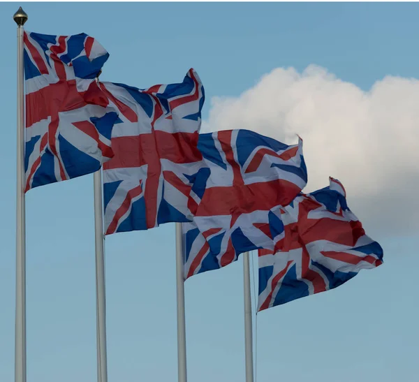 Four Union Flags United Kingdom — Stock Photo, Image