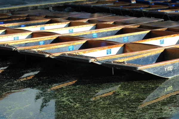 Empty Punts Rive Cam Cambridge England — Stock Photo, Image