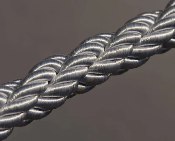 Silver Braided Rope — Stock Photo, Image