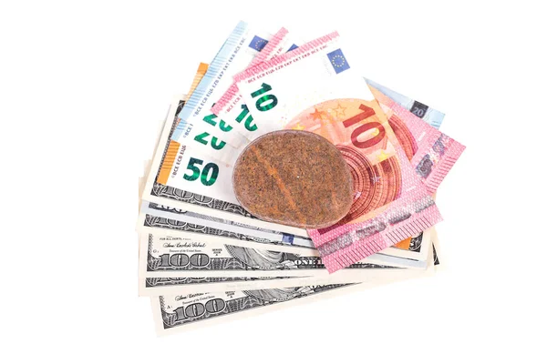 Dollar i USA och euro — Stockfoto