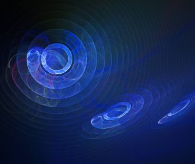 fraktal renkli soyut yuvarlak eğriler ve siyah arkaplan üzerindeki çizgiler