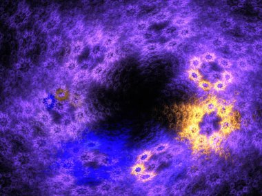 fraktal renkli soyut yuvarlak eğriler ve siyah arkaplan üzerindeki çizgiler