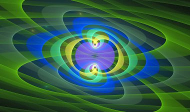 fraktal renkli soyut yuvarlak eğriler ve siyah arkaplan üzerindeki çizgiler