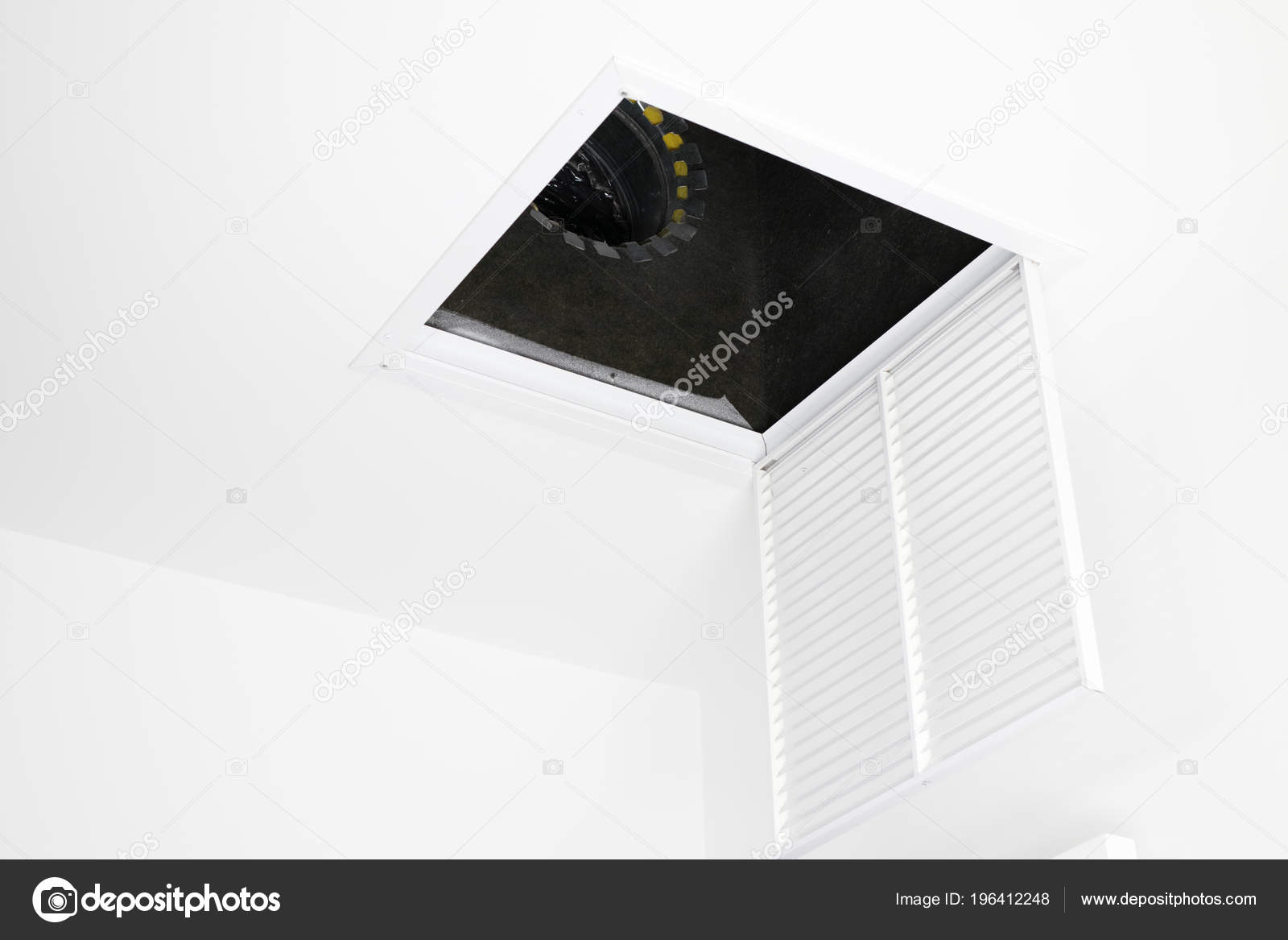 Hvac Air Intake Grate Open White Square Ceiling Furnace Air