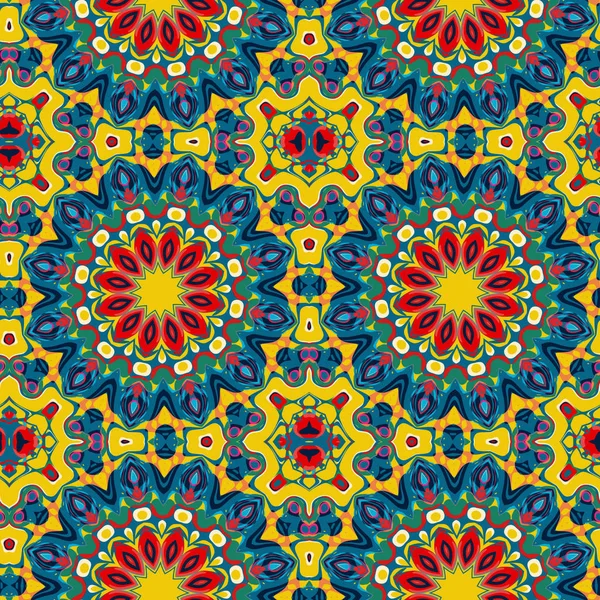 Abstract watercolor seamless psychedelic ornament.Seamless pattern of the color watercolor strokes. It is possible to repeat (duplicate) it continuously without any seams.