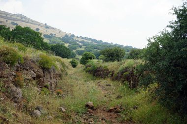 Golan Tepeleri 'nde Celile, Israil 'de antitank hendek