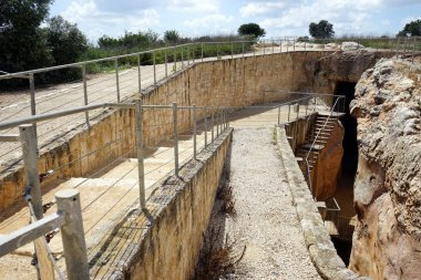 Zippori, İsrail - Mayıs 2018 yaklaşık giriş undergroud tank