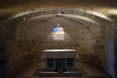 Nazaret, İsrail - Mayıs 2018altar Saint Joseph Kilisesi içinde yaklaşık