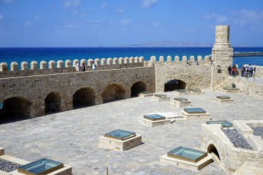 Heraklion, Yunanistan - Mayıs 2018 eski kale içinde yaklaşık