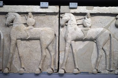 Heraklion, Yunanistan - Mayıs 2018 yaklaşık mermer heykeller Arkeoloji Müzesi'nde