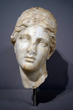 Heraklion, Yunanistan - Mayıs 2018 yaklaşık mermer Roma kafa