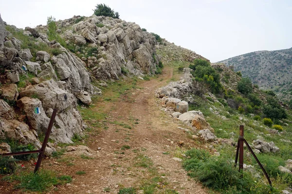 Onverharde Weg Berg Hermon Golan Heights Israël — Stockfoto
