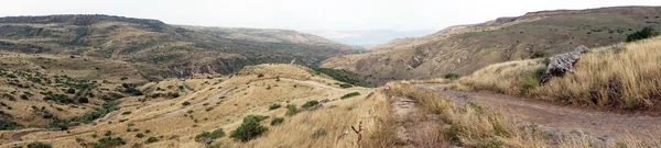 Galilee Israil Yamaçta Panoramalı Kir Yolu — Stok fotoğraf
