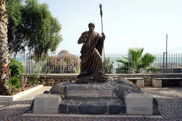 Kapernaum Israël Omstreeks Mei 2018 Sculptuur Van Saint Peter — Stockfoto