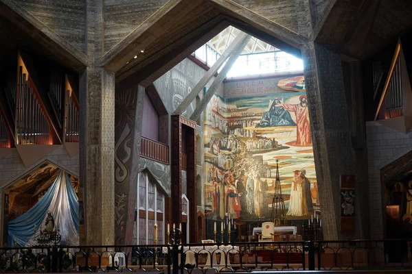 Nazaret Israele Circa Maggio 2018 Altare Nella Basilica Dell Annunciazione — Foto Stock