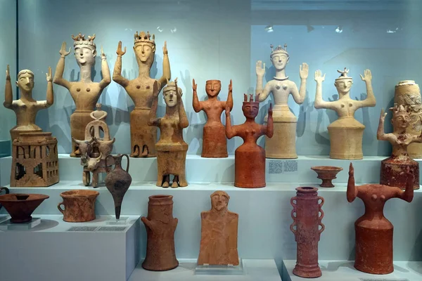 伊拉克利翁 大约2018年5月在 Acrhaeological 博物馆的克里特雕塑 — 图库照片