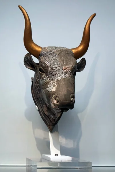 Heraklion Griekenland Circa Mei 2018 Minoan Bull Sculptuur Acrhaeological Museum — Stockfoto