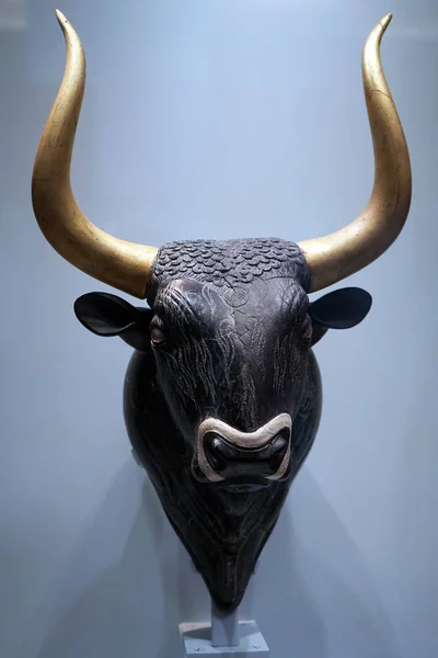 Heraklion Grèce Circa Mai 2018 Minoan Bull Scultpure Acrhaeological Museum — Photo