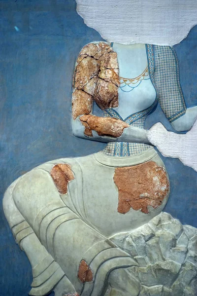 Heraklion Řecko Cca Května 2018 Fragment Fresky Acrhaeological Muzeu — Stock fotografie