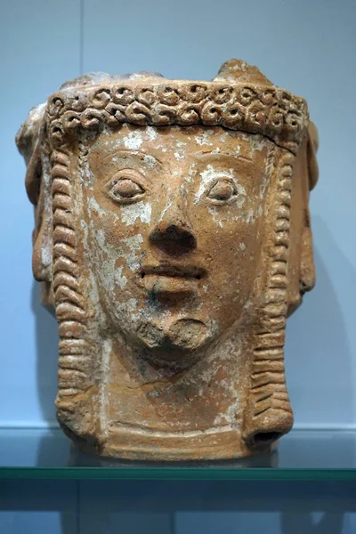 Eraklion Grecia Circa Maggio 2018 Testa Minoica Nel Museo Acreologico — Foto Stock