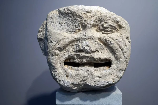Ηράκλειο Ελλάδα Circa Μαΐου 2018 Πέτρα Κεφάλι Στο Μουσείο Arhaeological — Φωτογραφία Αρχείου